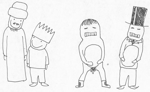 The tall man lead Terry into the next room of the cave, where there were two men. They were busy moving giant rocks from one side 
of the room to the other.